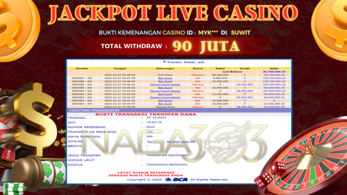 BUKTI JP NAGA303 #771 BUKTI JP NAGA303 #771